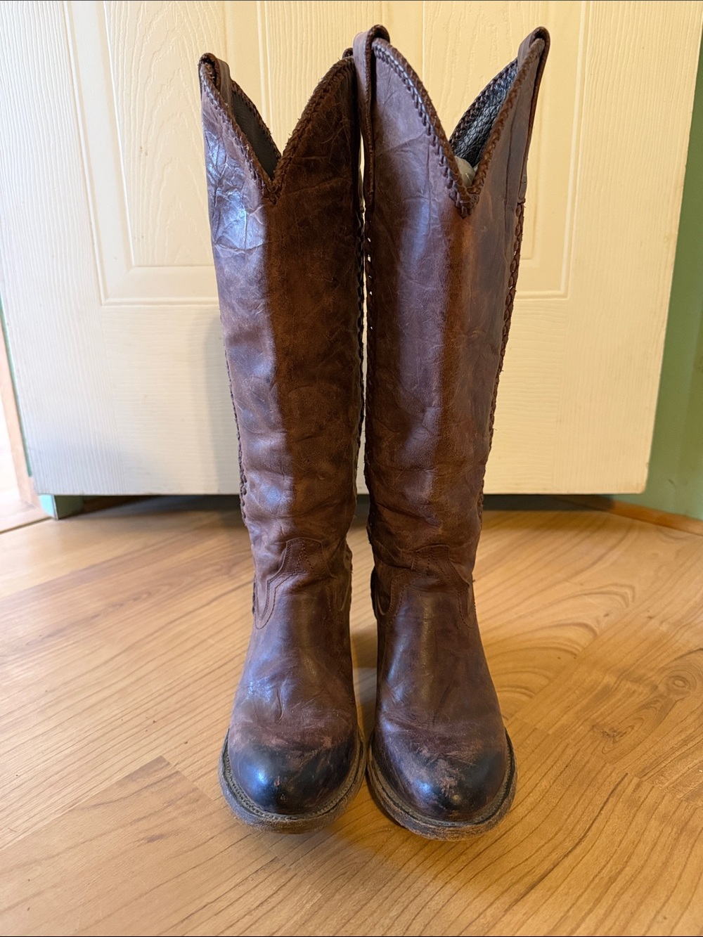 Lane Boots Plain Jane Women's Brown Leather Heeled Boots